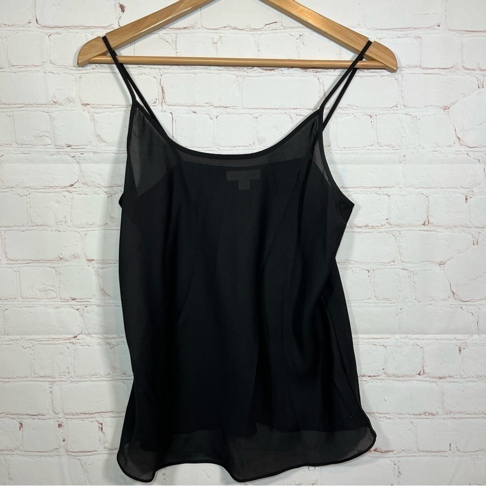 Charter Club Semi Sheer Spaghetti Strap Camisole Tank Top Womens 8 Black